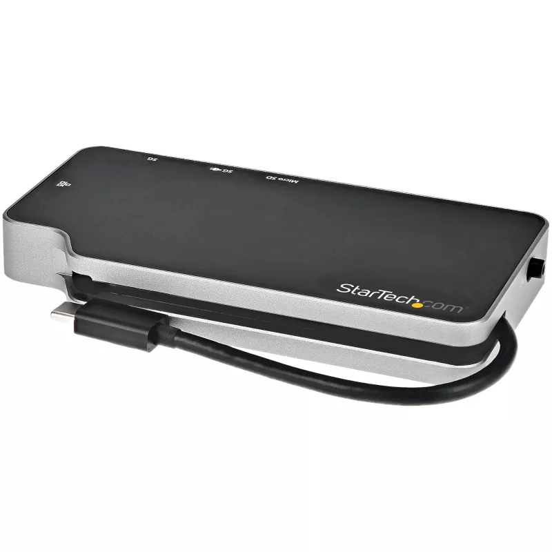 StarTech.com USB C Multiport Adapter – USB-C to 4K HDMI or VGA Video koos 100W Power Delivery Pass-through, 2-Port 10Gbps USB Hub, MicroSD, GbE – USB 3.1 Gen 2 USB-C Mini/Travel Dock