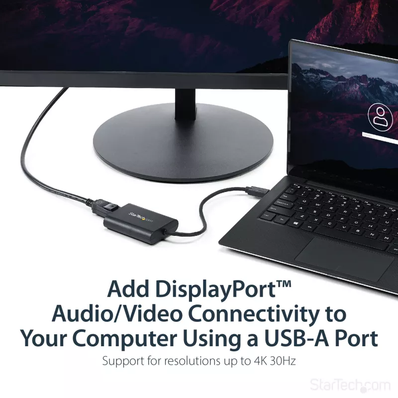 StarTech.com USB 3.0 DisplayPort-adapter, USB DP monitorimuundur Windowsile, 4K (ei toeta macOS/ChromeOS/Linux) - TAA