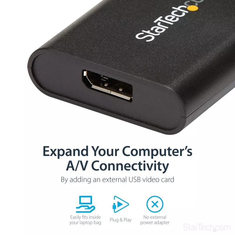 StarTech.com USB 3.0 DisplayPort-adapter, USB DP monitorimuundur Windowsile, 4K (ei toeta macOS/ChromeOS/Linux) - TAA