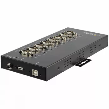 StarTech.com 8-pordiline jadasiin USB-RS232/RS485/RS422 adapter - tööstuslik USB 2.0 DB9 jadamuundurjaotur - IP30 reitinguga - DIN-liistule paigaldatav metallist jadasiin - 15 kV ESD kaitse
