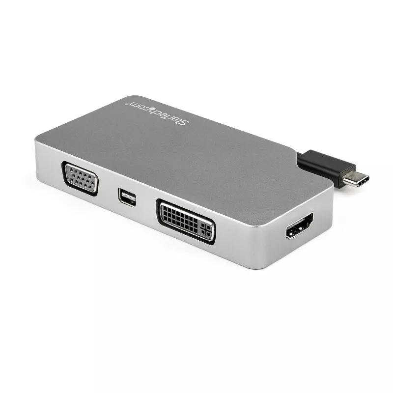 StarTech.com USB-C mitmepordiline videoadapter HDMI, VGA, Mini DisplayPort või DVI-ga – USB USB-C monitoriadapter HDMI 2.0 või mDP 1.2 (4K 60 Hz) – VGA või DVI (1080p) – kosmosehall alumiinium