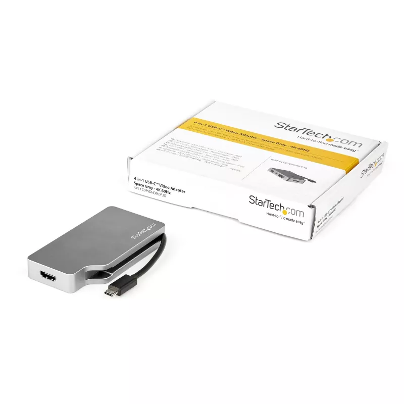StarTech.com USB-C mitmepordiline videoadapter HDMI, VGA, Mini DisplayPort või DVI-ga – USB USB-C monitoriadapter HDMI 2.0 või mDP 1.2 (4K 60 Hz) – VGA või DVI (1080p) – kosmosehall alumiinium
