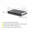 StarTech.com USB-C-dokk – 4K kahe monitori DisplayPort – mini sülearvuti dokkimisjaam – 100 W toiteedastuse läbipääs – GbE, 2-pordiline USB-A-jaotur – USB-tüüpi C mitme pordi adapter – 1 m kaabel