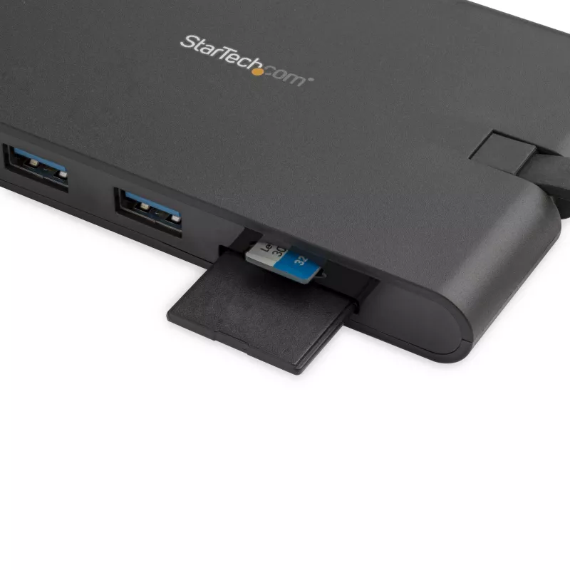 StarTech.com USB-C mitme pordiga adapter – USB USB-C minidokk HDMI 4K või VGA 1080p videoga – 100W toiteedastus, 3 pordiga USB 3.0 jaotur, GbE, SD ja microSD – sülearvuti reisidokk