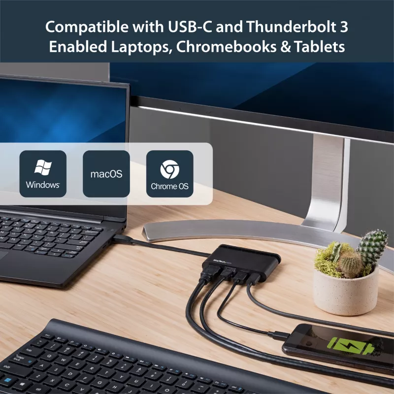 USB-C multipordiadapter – kaasaskantav USB-C dokk, 4K HDMI, 100 W PD 3.0 läbivool, 1x USB-A, 1x USB-C, GbE – Thunderbolt 3 ja USB USB-C sülearvuti reisidokk – Mac ja Windows