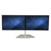 StarTech.com Kahe Monitori Alus – Ergonoomiline Vabalt Seisev Kahe Monitori Lauaalus Kahele 24-tollisele VESA Kinnitusega Ekraanile – Sünkroniseeritult Kõrguse Reguleerimisega – Topelt Monitori Postialus – Hõbedane