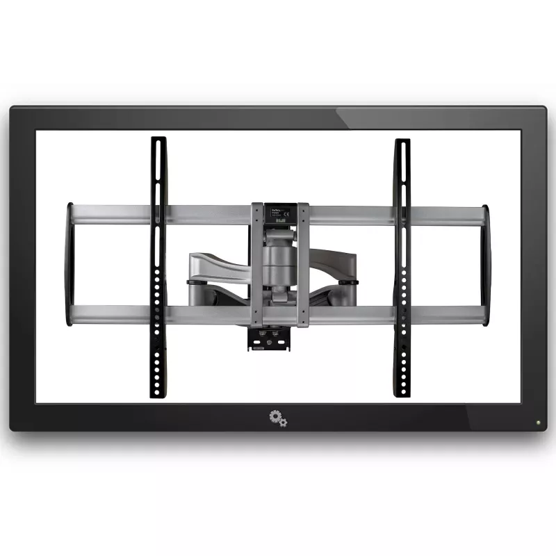 StarTech.com Full Motion TV seinakinnitus – vastupidav liigendatud TV seinakinnitusklamber 32-tollistele kuni 75-tollistele (165 naela/75 kg) VESA-ekraanidele – universaalne reguleeritava kalde/pöördega lameekraani käsi – hõbedane