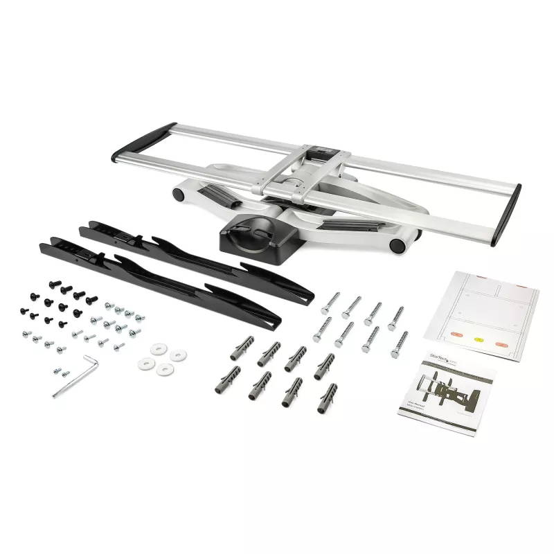 StarTech.com Full Motion TV seinakinnitus – vastupidav liigendatud TV seinakinnitusklamber 32-tollistele kuni 75-tollistele (165 naela/75 kg) VESA-ekraanidele – universaalne reguleeritava kalde/pöördega lameekraani käsi – hõbedane