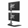 StarTech.com Vertikaalne topeltmonitorialus – ergonoomiline lauaarvutialus kahe monitori jaoks, kuni 27-tollised VESA-kinnitusega ekraanid – vabalt seisev universaalne monitorikinnitus – kõrgusreguleeritav – hõbedane