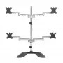 StarTech.com lauaarvuti nelja monitori alus – ergonoomiline VESA 4 monitori käsi (2x2) kuni 32 inch – vabalt seisev liigendatav universaalne postikinnitus – reguleeritav kõrgus/kalle/pööre/rotatsioon – hõbedane