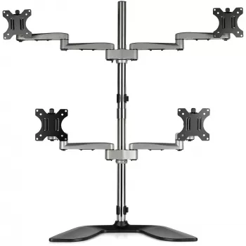 StarTech.com lauaarvuti nelja monitori alus – ergonoomiline VESA 4 monitori käsi (2x2) kuni 32 inch – vabalt seisev liigendatav universaalne postikinnitus – reguleeritav kõrgus/kalle/pööre/rotatsioon – hõbedane
