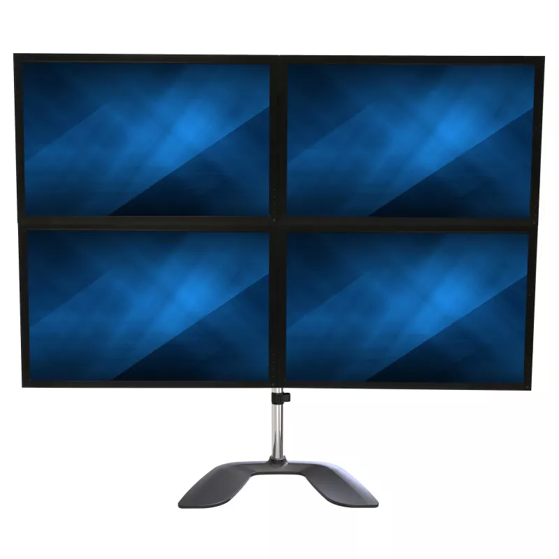 StarTech.com lauaarvuti nelja monitori alus – ergonoomiline VESA 4 monitori käsi (2x2) kuni 32 inch – vabalt seisev liigendatav universaalne postikinnitus – reguleeritav kõrgus/kalle/pööre/rotatsioon – hõbedane