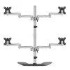 StarTech.com lauaarvuti nelja monitori alus – ergonoomiline VESA 4 monitori käsi (2x2) kuni 32 inch – vabalt seisev liigendatav universaalne postikinnitus – reguleeritav kõrgus/kalle/pööre/rotatsioon – hõbedane
