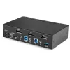StarTech.com 2-pordiline DisplayPort KVM-lüliti - 4K 60Hz - üks ekraan - kahe pordiga UHD DP 1.2 USB KVM-lüliti integreeritud USB 3.0 jaoturi ja heliga - Dell HP Apple Lenovo - TAA-ühilduv