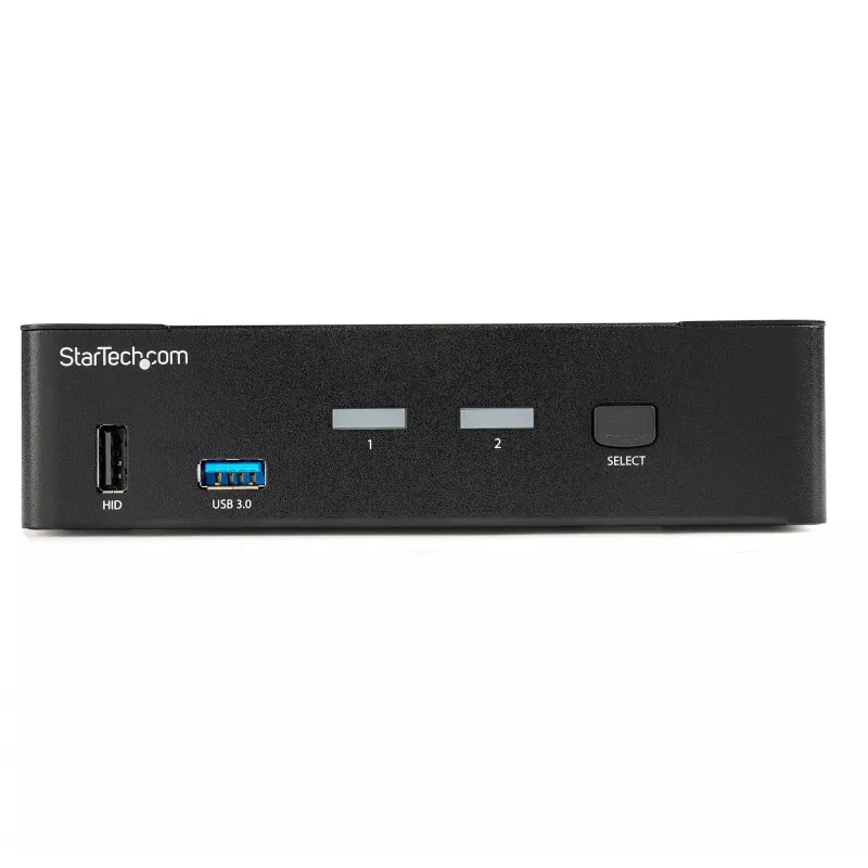 StarTech.com 2-pordiline DisplayPort KVM-lüliti - 4K 60Hz - üks ekraan - kahe pordiga UHD DP 1.2 USB KVM-lüliti integreeritud USB 3.0 jaoturi ja heliga - Dell HP Apple Lenovo - TAA-ühilduv