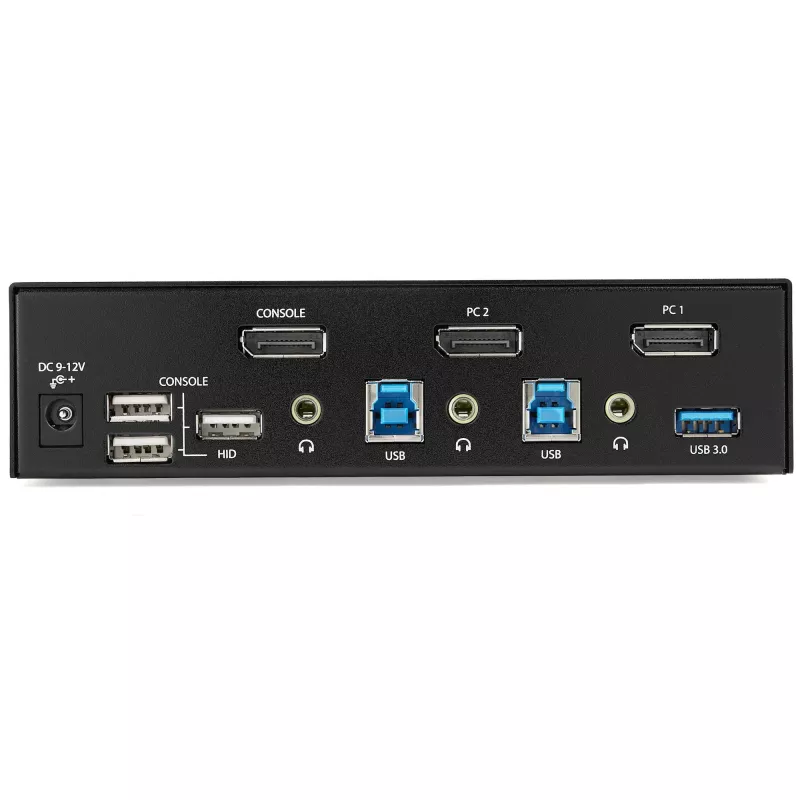 StarTech.com 2-pordiline DisplayPort KVM-lüliti - 4K 60Hz - üks ekraan - kahe pordiga UHD DP 1.2 USB KVM-lüliti integreeritud USB 3.0 jaoturi ja heliga - Dell HP Apple Lenovo - TAA-ühilduv