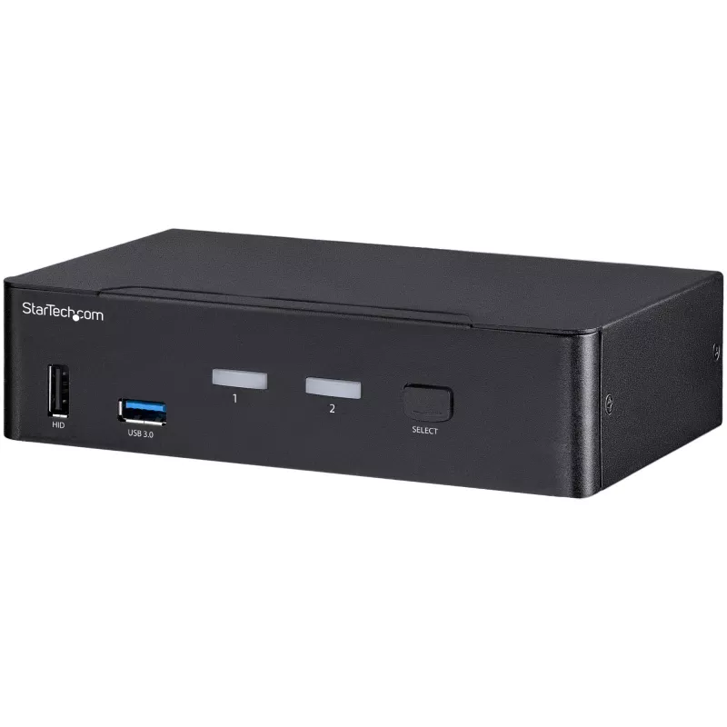 StarTech.com 2-pordiline DisplayPort KVM-lüliti - 4K 60Hz - üks ekraan - kahe pordiga UHD DP 1.2 USB KVM-lüliti integreeritud USB 3.0 jaoturi ja heliga - Dell HP Apple Lenovo - TAA-ühilduv