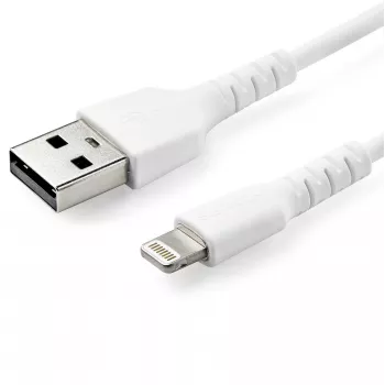 StarTech.com 6 jala (2m) vastupidav valge USB-A kuni Lightning kaabel - tugev töökindel aramiidkiust USB Type A kuni Lightning laadimis-/sünkroniseerimisjuhe - Apple MFi sertifitseeritud iPad/iPhone 12