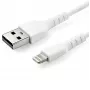 StarTech.com 6 jala (2m) vastupidav valge USB-A kuni Lightning kaabel - tugev töökindel aramiidkiust USB Type A kuni Lightning laadimis-/sünkroniseerimisjuhe - Apple MFi sertifitseeritud iPad/iPhone 12