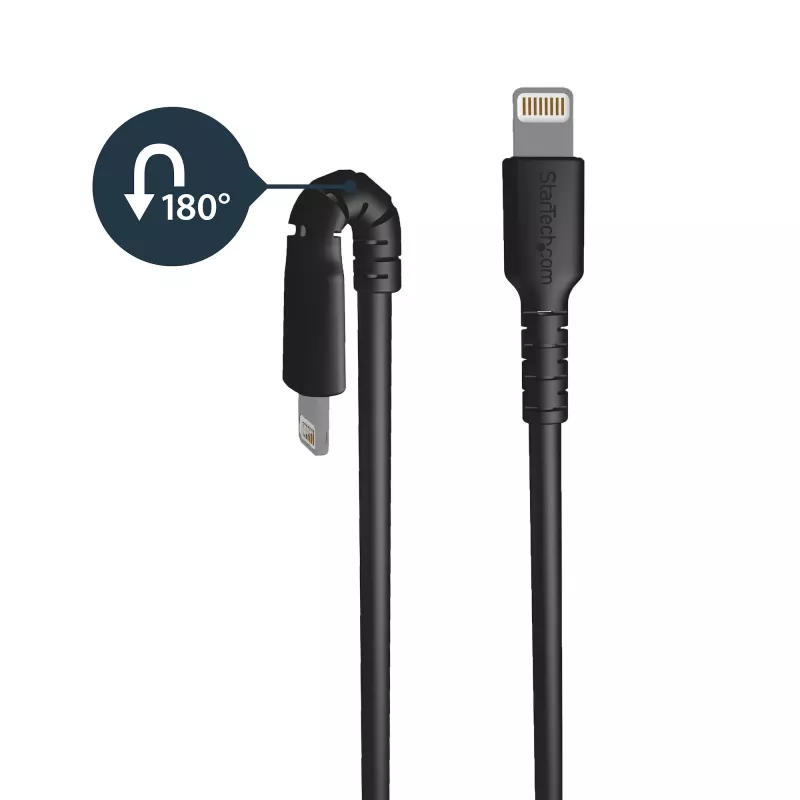 StarTech.com 3 jalga (1 m) vastupidav must USB-A–Lightning-kaabel – tugev vastupidav aramiidkiust USB-tüüp A – Lightning-laadimis-/sünkroonimisjuhe – Apple MFi sertifitseeritud iPad/iPhone 12