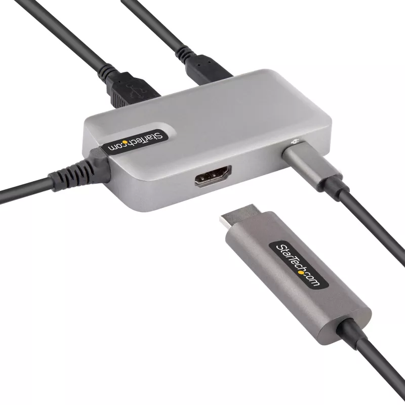 StarTech.com USB-C multipordiadapter – USB-C, 4K 60 Hz HDMI 2.0, 100 W toiteedastus läbivooluga – 3 pordiga 10 Gbps USB-jaotur – kaasaskantav USB USB-C mini dokkimisjaam – 10 inch (25 cm) kaabel