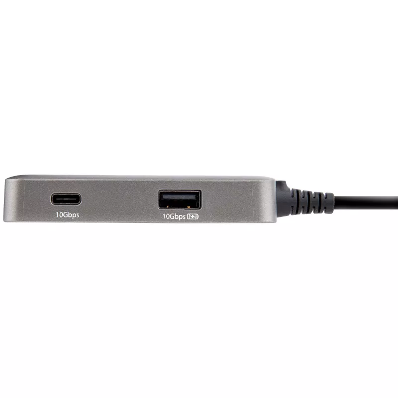 StarTech.com USB-C multipordiadapter – USB-C, 4K 60 Hz HDMI 2.0, 100 W toiteedastus läbivooluga – 3 pordiga 10 Gbps USB-jaotur – kaasaskantav USB USB-C mini dokkimisjaam – 10 inch (25 cm) kaabel