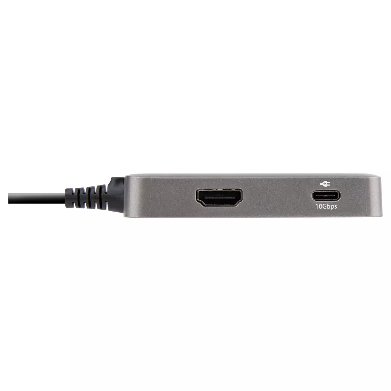 StarTech.com USB-C multipordiadapter – USB-C, 4K 60 Hz HDMI 2.0, 100 W toiteedastus läbivooluga – 3 pordiga 10 Gbps USB-jaotur – kaasaskantav USB USB-C mini dokkimisjaam – 10 inch (25 cm) kaabel