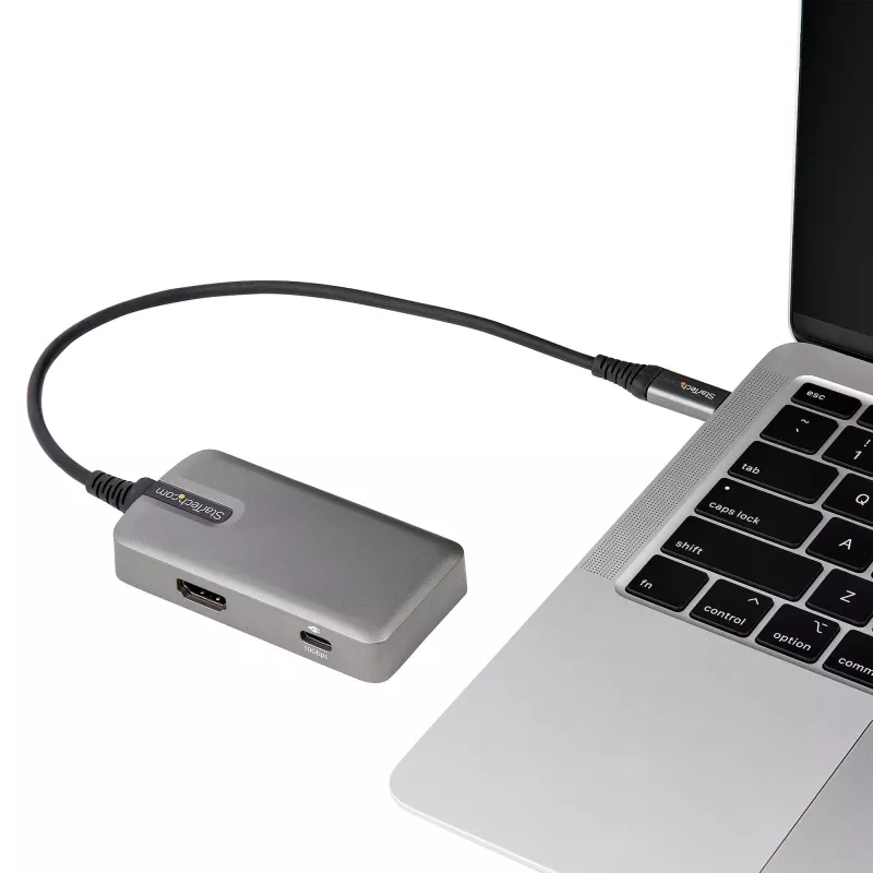StarTech.com USB-C multipordiadapter – USB-C, 4K 60 Hz HDMI 2.0, 100 W toiteedastus läbivooluga – 3 pordiga 10 Gbps USB-jaotur – kaasaskantav USB USB-C mini dokkimisjaam – 10 inch (25 cm) kaabel