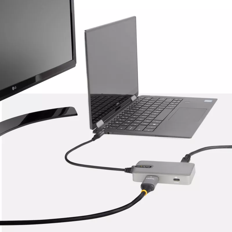 StarTech.com USB-C multipordiadapter – USB-C, 4K 60 Hz HDMI 2.0, 100 W toiteedastus läbivooluga – 3 pordiga 10 Gbps USB-jaotur – kaasaskantav USB USB-C mini dokkimisjaam – 10 inch (25 cm) kaabel