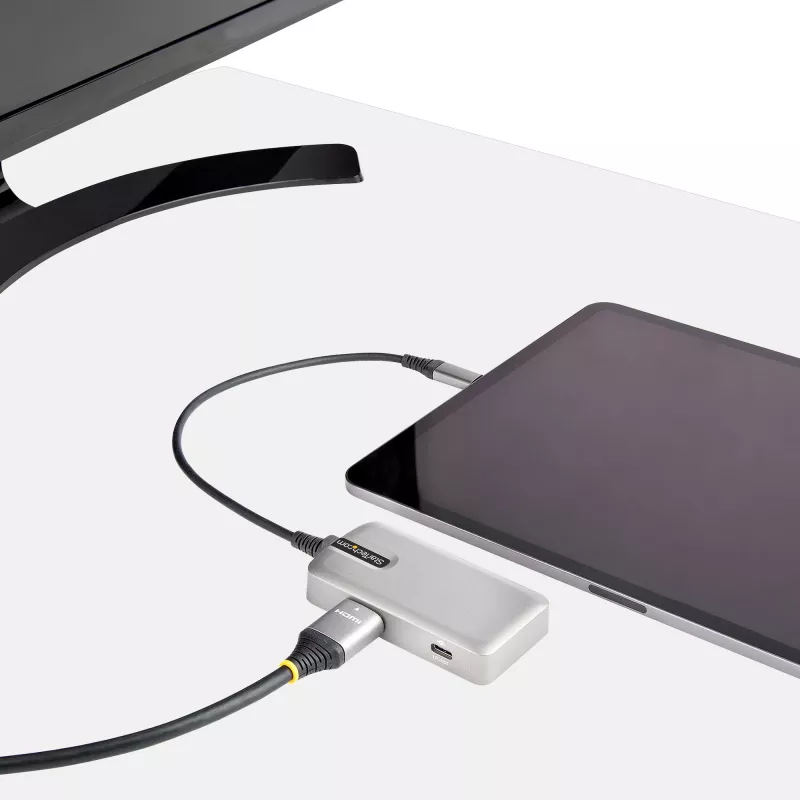 StarTech.com USB-C multipordiadapter – USB-C, 4K 60 Hz HDMI 2.0, 100 W toiteedastus läbivooluga – 3 pordiga 10 Gbps USB-jaotur – kaasaskantav USB USB-C mini dokkimisjaam – 10 inch (25 cm) kaabel