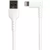 StarTech.com 3 jalga (1m) vastupidav USB-A – Lightning kaabel – valge 90° paremnurkne tugev vastupidav aramiidkiust USB-A – Lightning laadimis-/sünkroonimisjuhe – Apple MFi sertifitseeritud – iPhone
