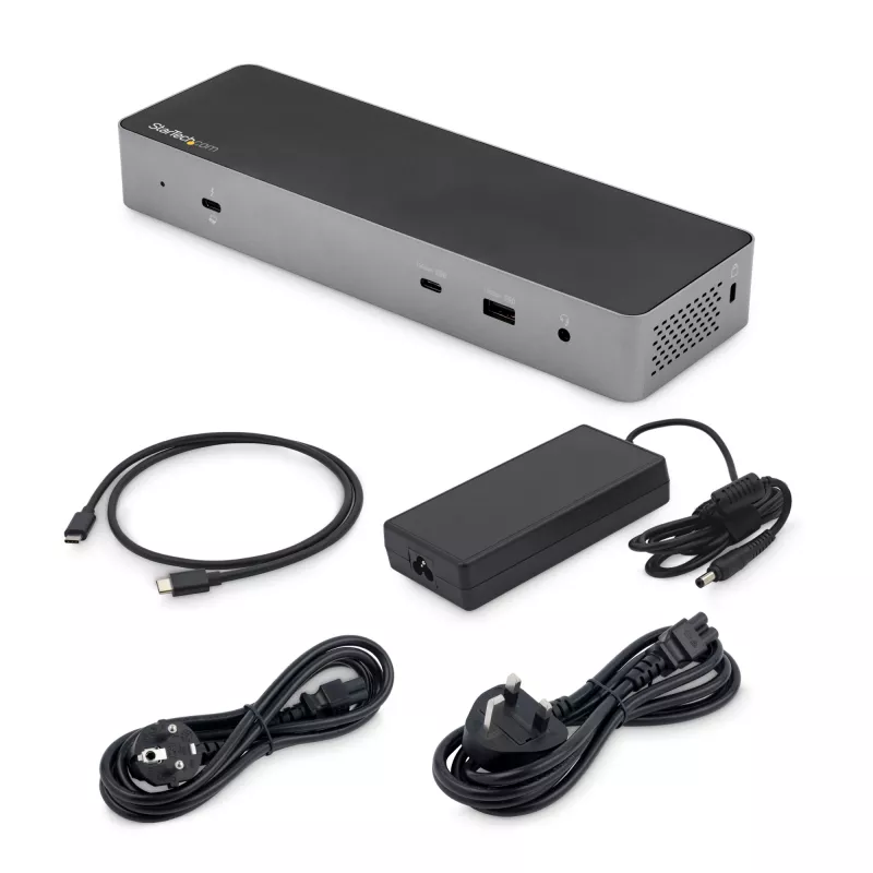 StarTech.com USB-C-dokkimisjaam Macbook Pro/Air-M1/M2/M3/M4 jaoks, Thunderbolt-ühilduv, HDMI/DisplayPort, kahe monitori 4K 60Hz/üks 8K, USB USB-C sülearvuti dokk, 96W toiteedastus, USB 10Gbps
