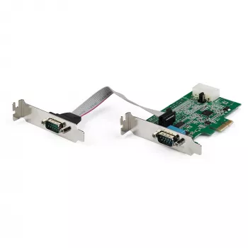 StarTech.com 2-pordiline PCI Express RS232 jadaliidese adapterkaart - PCIe RS232 jadaliidese hostkontrolleri kaart - PCIe jadaliidesesse DB9 - 16950 UART - madala profiiliga laienduskaart - Windows ja Linux
