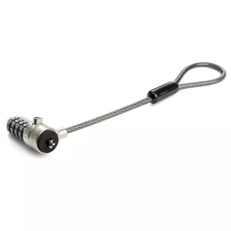 StarTech.com universaalne sülearvuti kaabliluku laiendusaas – 6” (15cm) vargusvastane 4-kohaline kombinatsioonlukk K-pesaga – arvuti turvakaabel kaksik-/mitmepealise luku loomiseks mitmele seadmele