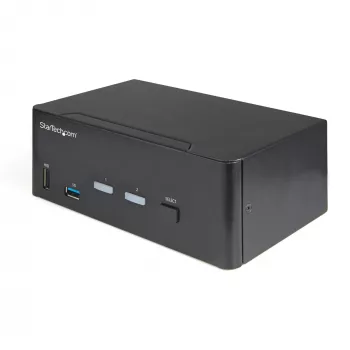 StarTech.com 2-pordiline kahe monitoriga HDMI KVM-lüliti – 4K 60 Hz Ultra HD HDR – lauaarvuti 4K HDMI 2.0 KVM-lüliti 2-pordilise USB 3.0 jaoturi (5 Gbit/s) ja 4x USB 2.0 HID-ga, heli – kiirklahvivahetus – TAA