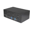 StarTech.com 2-pordiline kahe monitoriga HDMI KVM-lüliti – 4K 60 Hz Ultra HD HDR – lauaarvuti 4K HDMI 2.0 KVM-lüliti 2-pordilise USB 3.0 jaoturi (5 Gbit/s) ja 4x USB 2.0 HID-ga, heli – kiirklahvivahetus – TAA