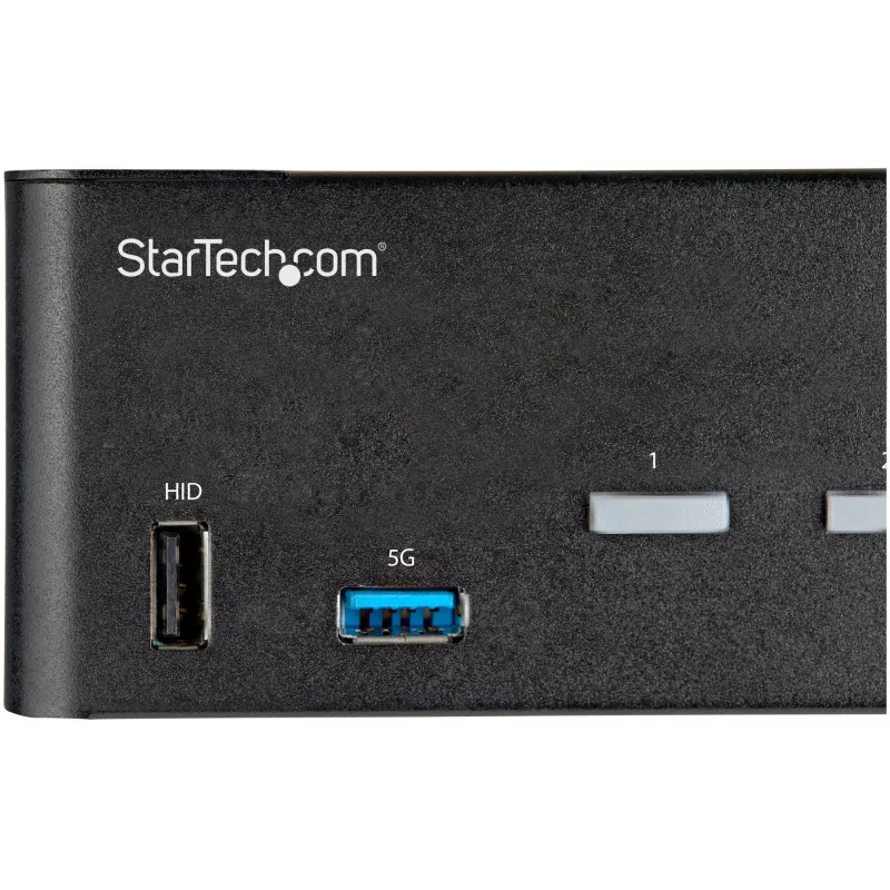 StarTech.com 2-pordiline kahe monitoriga HDMI KVM-lüliti – 4K 60 Hz Ultra HD HDR – lauaarvuti 4K HDMI 2.0 KVM-lüliti 2-pordilise USB 3.0 jaoturi (5 Gbit/s) ja 4x USB 2.0 HID-ga, heli – kiirklahvivahetus – TAA