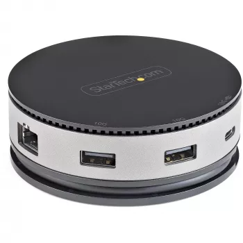 StarTech.com USB-C mitme pordiga adapter – USB 3.1 Gen 2 10 Gbit/s USB-C minidokk, 4K 60 Hz HDMI/DisplayPort või 1080p VGA, 75 W PD läbipääs, 3 pordiga USB-jaotur, GbE – mobiilne dokkimisjaam
