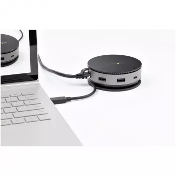 StarTech.com USB-C mitme pordiga adapter – USB 3.1 Gen 2 10 Gbit/s USB-C minidokk, 4K 60 Hz HDMI/DisplayPort või 1080p VGA, 75 W PD läbipääs, 3 pordiga USB-jaotur, GbE – mobiilne dokkimisjaam
