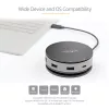 StarTech.com USB-C mitme pordiga adapter – USB 3.1 Gen 2 10 Gbit/s USB-C minidokk, 4K 60 Hz HDMI/DisplayPort või 1080p VGA, 75 W PD läbipääs, 3 pordiga USB-jaotur, GbE – mobiilne dokkimisjaam