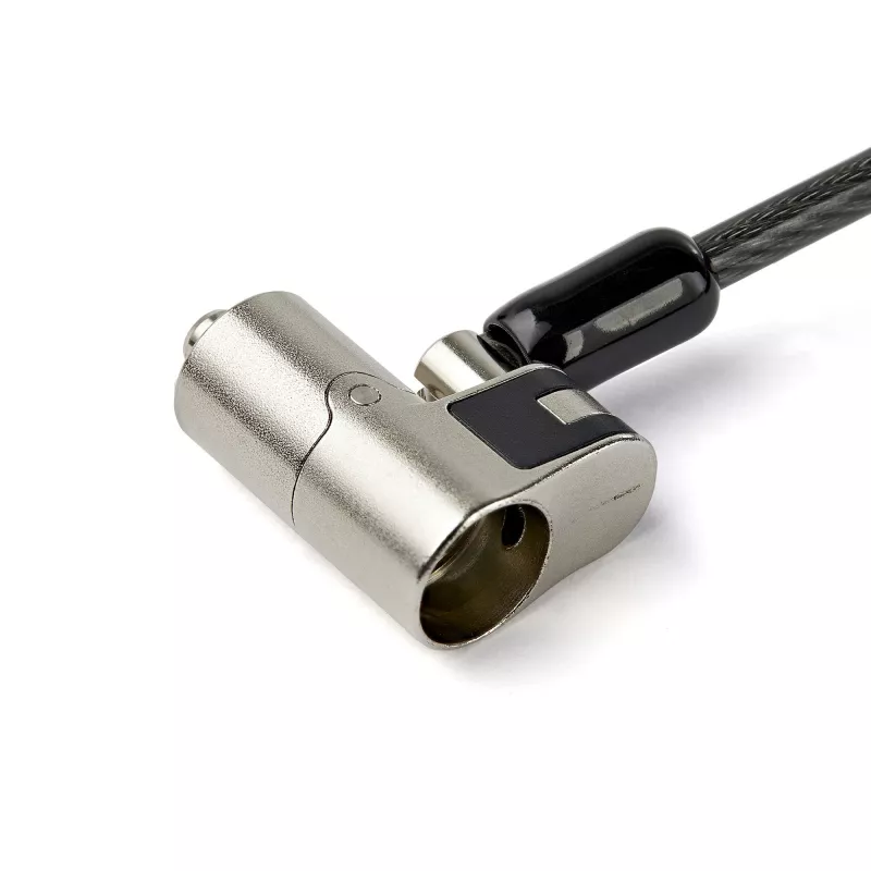 StarTech.com 2 m 3-in-1 universaalne sülearvuti kaablilukk – võtmega sülearvuti/lauaarvuti turvakaablilukk, ühildub K-Slot, Nano ja Wedge Slot arvutiga – vargusvastane teraskaabliga lukk koos võtmetega