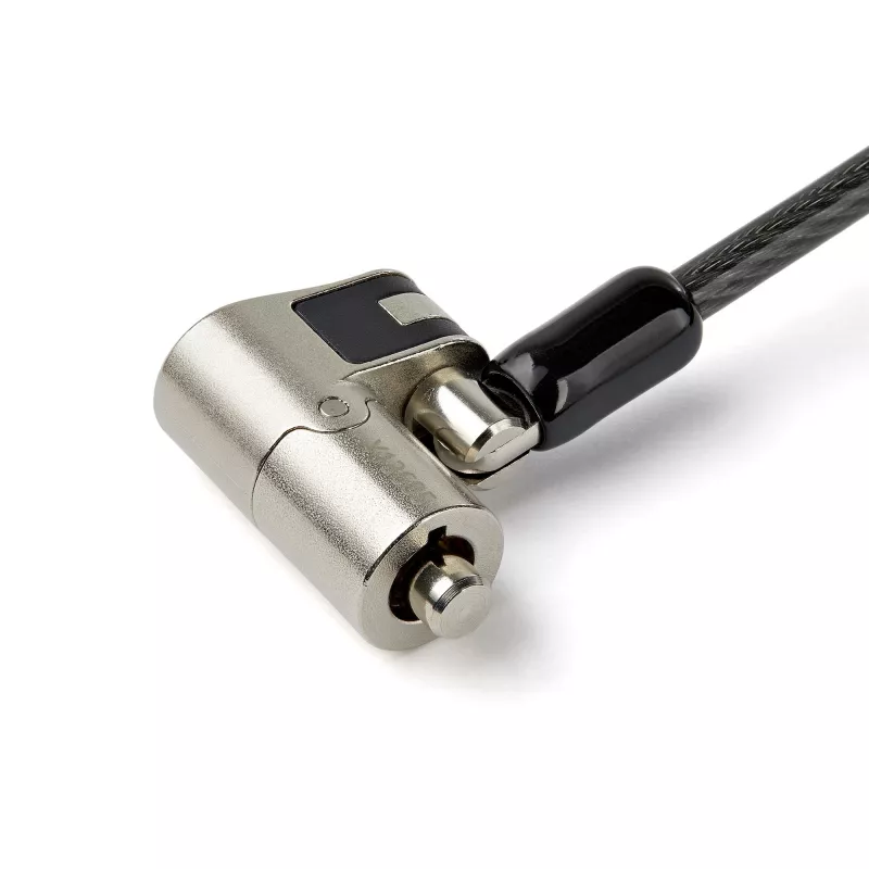 StarTech.com 2 m 3-in-1 universaalne sülearvuti kaablilukk – võtmega sülearvuti/lauaarvuti turvakaablilukk, ühildub K-Slot, Nano ja Wedge Slot arvutiga – vargusvastane teraskaabliga lukk koos võtmetega