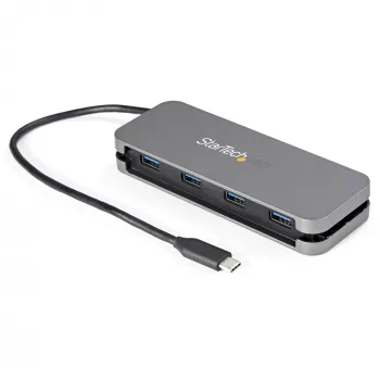 StarTech.com ~4-pordiline USB-C-jaotur - 4x USB-A - USB 3.0 USB-C-jaotur - USB 3.2 Gen 1 (5 Gbit/s) - siiniga toitega kaasaskantav sülearvuti USB-C–USB-A-adapterjaotur - 11,2-tolline (28,5 cm) kaabel koos kaablihaldusega