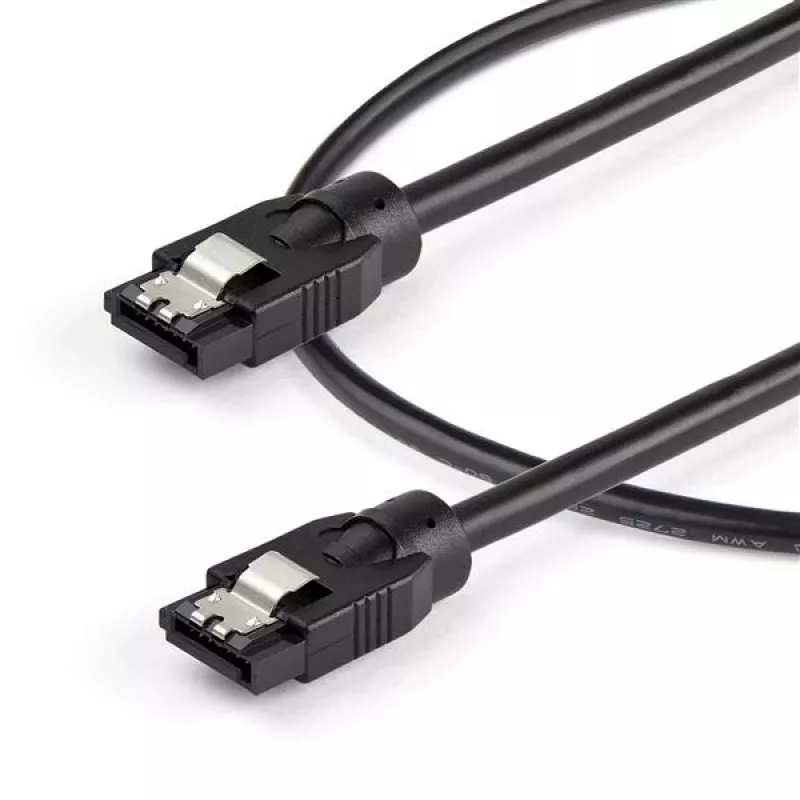 StarTech.com 0,6 m ümmargune SATA-kaabel, 0,6 m, SATA III, SATA 7-kontaktiline, SATA 7-kontaktiline, isane/isane, must