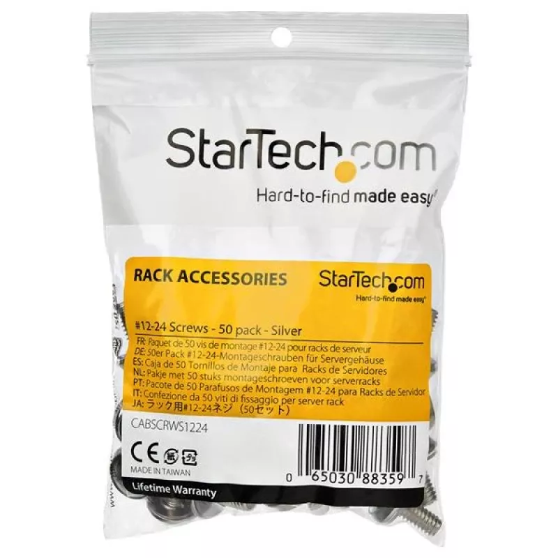 StarTech.com 12-24 serveririiuli kruvid - 50 tk pakendis - nikeldatud