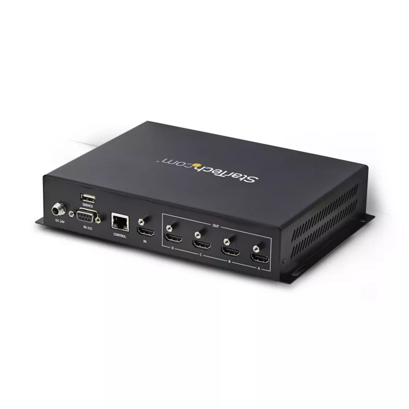 StarTech.com 2x2 HDMI videoseina kontroller – 4K 60Hz HDMI 2.0 videosisend 4x 1080p väljundisse – videoseina protsessor mitme ekraani kuvamiseks – videoseina jaotur – RS232/Ethernet juhtimine