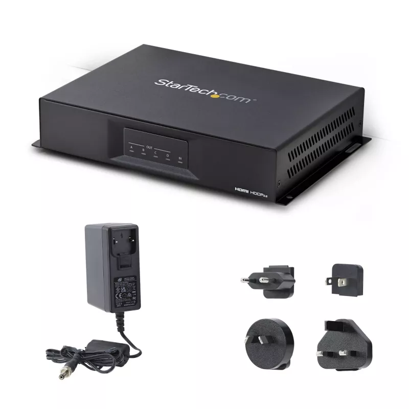 StarTech.com 2x2 HDMI videoseina kontroller – 4K 60Hz HDMI 2.0 videosisend 4x 1080p väljundisse – videoseina protsessor mitme ekraani kuvamiseks – videoseina jaotur – RS232/Ethernet juhtimine