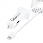StarTech.com Lightning autolaadija keerdkaabliga, 1 m keerd-Lightning-kaabel, 12 W, valge, 2 pordiga USB-autolaaduri adapter telefonidele ja tahvelarvutitele, kahe USB-ga auto iPhone'i laadija