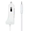 StarTech.com Lightning autolaadija keerdkaabliga, 1 m keerd-Lightning-kaabel, 12 W, valge, 2 pordiga USB-autolaaduri adapter telefonidele ja tahvelarvutitele, kahe USB-ga auto iPhone'i laadija