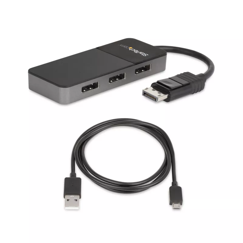 StarTech.com 3 pordiga mitme monitori adapter - DisplayPort 1.4 kuni 3x 4K DisplayPort video jaotur - kahe- või kolmekordne 4K - süle-/lauaarvuti DisplayPort MST jaotur mitme monitori jaoks - ainult Windowsi arvutitele